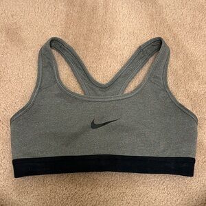 Nike Women's Gray and Black Sports Bra